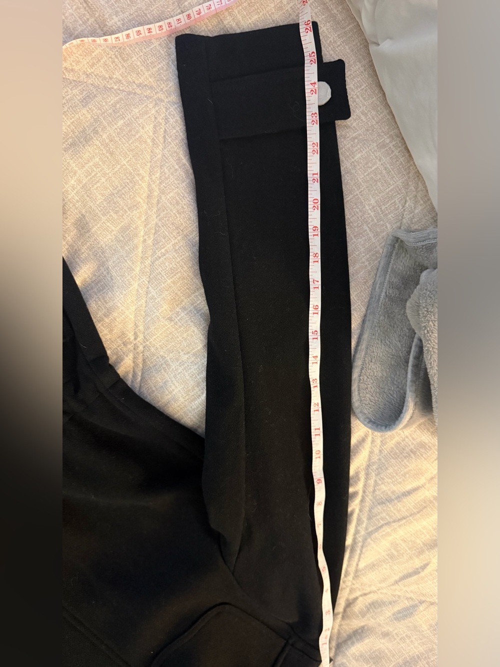 L.L. Bean women’s Black Pea Coat with Light Gray Trim - Picture 5 of 7